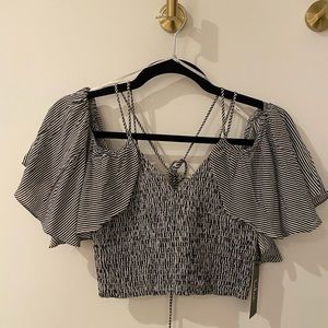 Lulu’s Stripped Off The Shoulder Crop Top // NWT